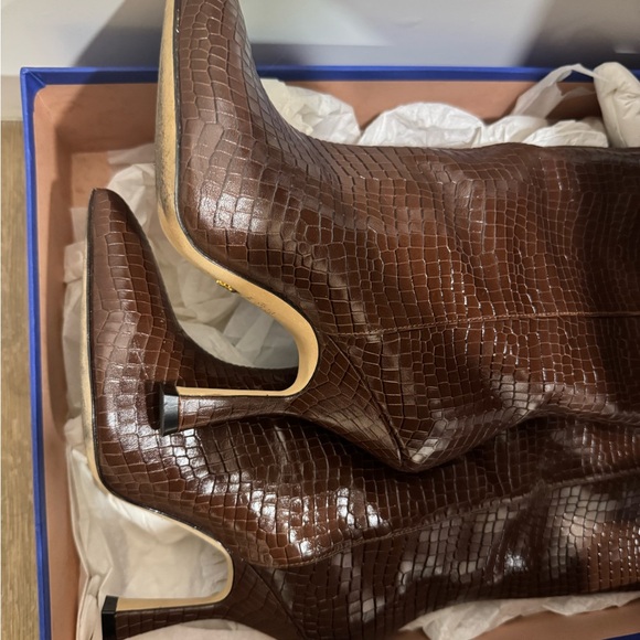 Stuart weitzman parton boots croc brown size 7.5 - Picture 6 of 6